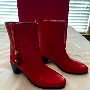 Kate Spade NY Penny Red Shiny Rubber Short Rain Boot  Size 8.  Never worn.